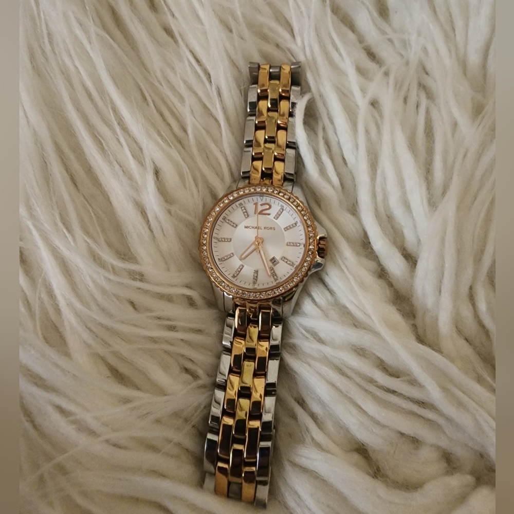Michael Kors Swarovski crystal watch MK3578 model gold tone